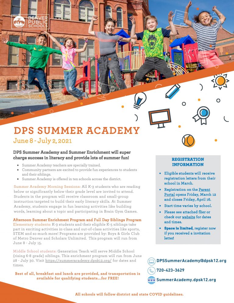 Colfax Elementary » Information on DPS Summer Academy